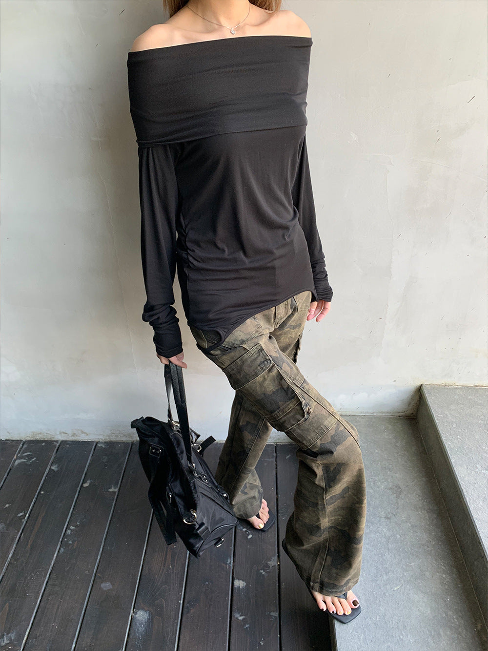 Versatile flared camouflage cargo pantS