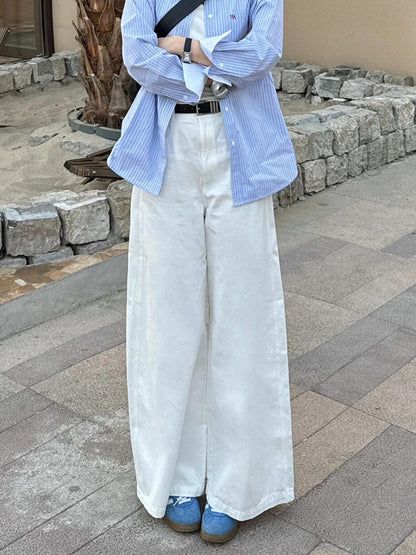 Women Wide Leg Denim Trousers