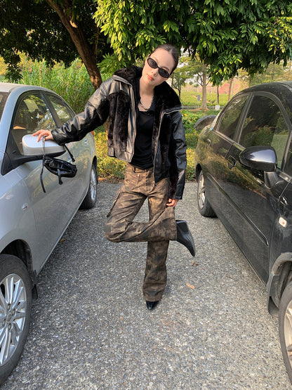 Versatile flared camouflage cargo pantS